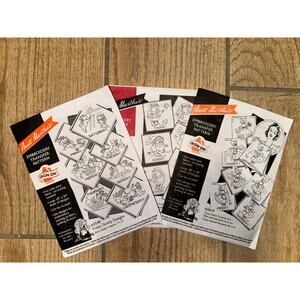 Aunt Martha's Embroidery Transfer Pattern (lot of 3 - Girl; Snowmen; Dog)